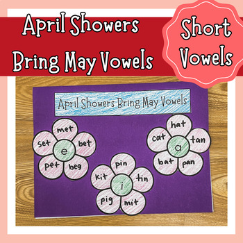 Preview of Short Vowel Worksheets - Spring Crafts Phonics - Vowel Activities - FREE sample