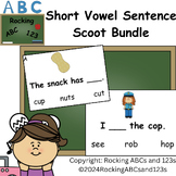 Short Vowel cvc sentence Scoot/Write the Room Task Cards B