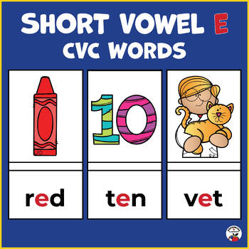 Preview of Short Vowel Word Families e | Phonics Flashcards | CVC Word Practice