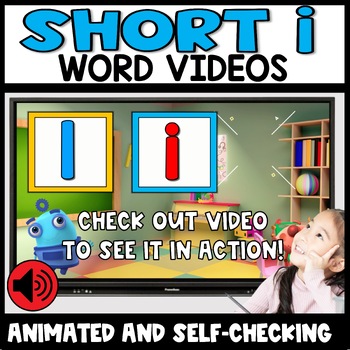 Preview of Short Vowel I Animated Videos Activities Kindergarten 1st Grade Phonics Review