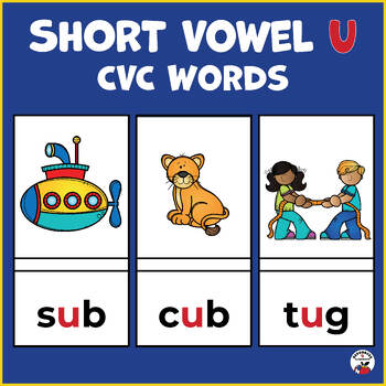 Preview of Short Vowel Word Families u | Phonics Flashcards | CVC Word Practice
