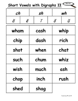 Preview of Short Vowels with Digraphs Word Sorts Bundle (Level K-2) - Exploring Words