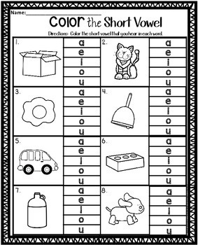 Short Vowel Worksheets by Teaching Second Grade | TpT