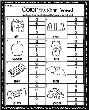 short vowel worksheets by teaching second grade tpt