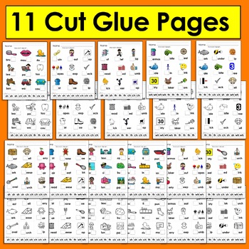 Digraphs: CH, SH, TH, WH, CK - Sorting and Cut & Glue Activities