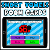 Short Vowels A E I O and U BOOM Cards: Picture Word Match
