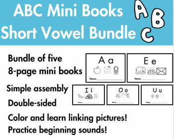 Preview of Short Vowels Mini Books Bundle