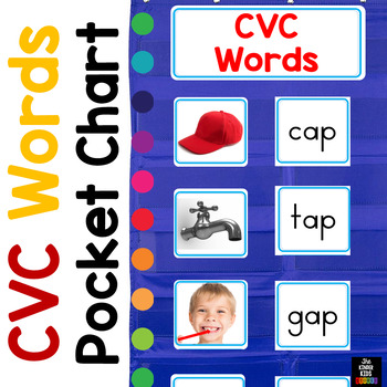 Short Vowels Picture Words Pocket Chart by The Kinder Kids | TPT