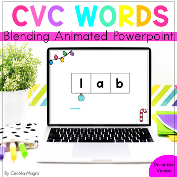Preview of Short Vowels CVC Words Segmenting and Blending Slideshow