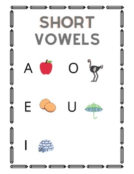 Short Vowels Chart by Fun and Free in Elementary | TPT
