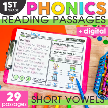 Short Vowels Decodable Phonics Reading Passages Science of Reading