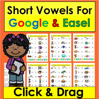 Preview of Short Vowels Digital Resource cvc Words Google K/1 & Easel Science of Reading