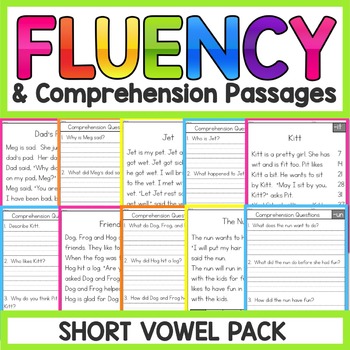 Preview of Short Vowels Fluency Passages | Short Vowels Worksheets