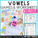 Vowels Worksheets and Games BUNDLE - Short Vowels, Long Vo