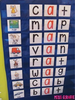 short vowels pocket chart centers and materials by miss