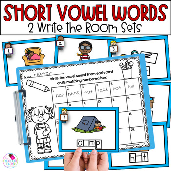 Preview of Short Vowels Phonics Review Write the Room - ELA Centers