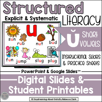 Preview of Short Vowels Short U Phonics | Structured Literacy Lessons Science of Reading