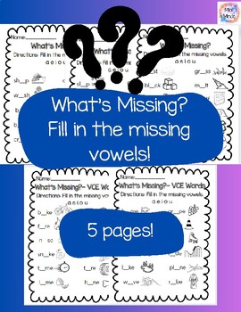 Short Vowels- What's Missing? by Mini Minds 1 | TPT