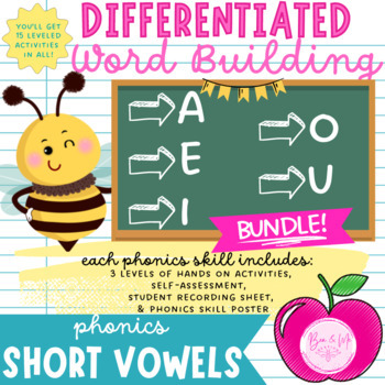 Preview of Short Vowels Word Building BUNDLE