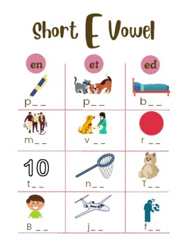 Short Vowels Word Families Worksheets (A, E, I, O, U) by A Bit Classy