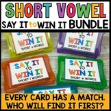 Short Vowel Word Work Centers Phonics Games Bundle