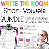 Short Vowels Write the Room Activity Words & Sentences BUNDLE