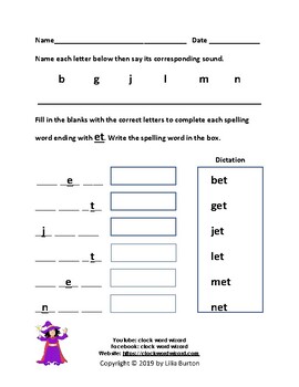 Short Vowels and Letter Sounds Worksheets 1 by Clock Word Wizard