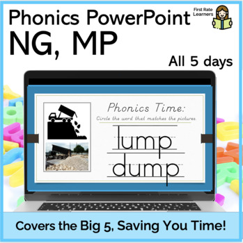 Preview of Short Vowels w/ ng, mp 5Days Phonics Phonemic Awareness Digital PowerPoint 