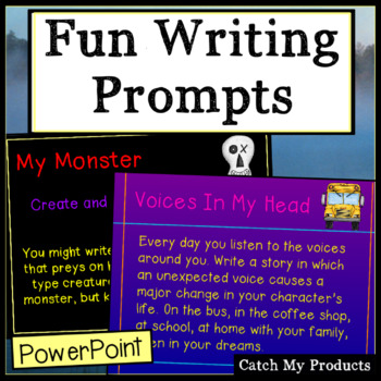 Preview of Creative Writing Prompts in PowerPoint for Distance Learning Screen Share