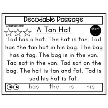 Short A CVC Decodable Phonics Passage By The Primary Platform TPT   Original 8926518 2 