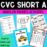 Short a CVC Word Families Hands-on Phonics Centers and Sma