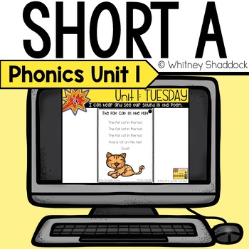 Preview of Short a CVC Words Phonics Lessons Digital Unit 1 for First Grade