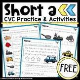 Short a CVC Worksheets: CVC Word List, CVC Practice, CVC A