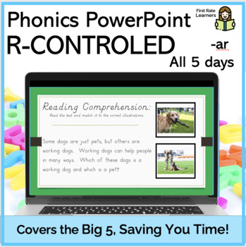 Preview of Short a CVC vs AR r-control 5Days Phonics Phonemic Awareness Digital PowerPoint