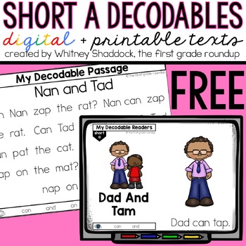 Preview of Short a Decodable Readers and Decodable Passages for First Grade FREEBIE