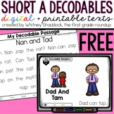 Short a Decodable Readers and Decodable Passages for First