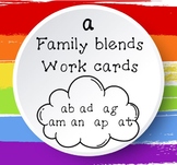 Short 'a' Family Blends Work Cards (CVC Words)(Black and White)