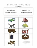 Short /a/ and Short /e/ Vowel Sound Picture Word Sort FREEBIE