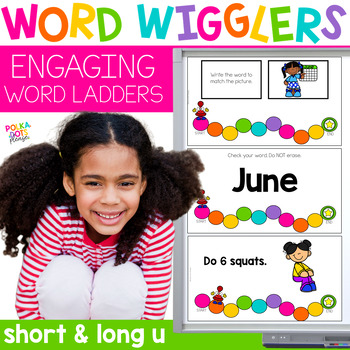 Preview of Short and Long U Game | CVCe Word Ladders | Word Wigglers Movement Activity