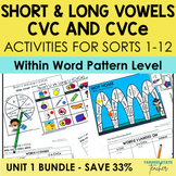 Short and Long Vowel Sounds Activities and Games Bundle Wi