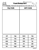 Short and Long Vowels Sounds Sort--2 Leveled Worksheets
