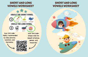 Preview of Short and long Vowels Worksheets: Learn to Differentiate Short and Long Vowels