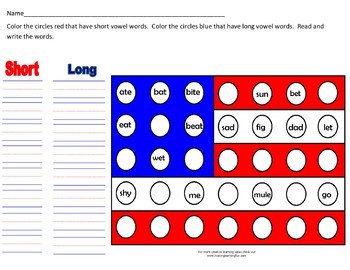 Preview of Short and long vowel words