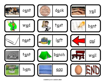 Short 'e' Dominoes by A W Creations | Teachers Pay Teachers