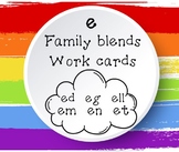 Short 'e' Family Blends Work Cards (CVC Words)(Black and White)