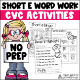 Short e Worksheets and Activities | Short Vowel Worksheets