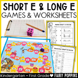 Short vs Long Vowels Worksheet and Games - Short E, Long E