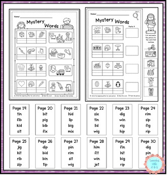 Short i, Beginning Letter Sounds Word Activity, Blend and read the CVC ...