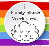 Short 'i' Family Blends Work Cards (CVC Words)(Black and White)