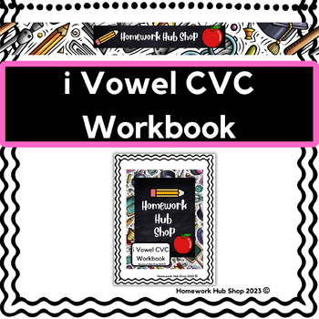 Preview of Short i Vowel CVC Word Workbook or Activity Book (Black and White Version)